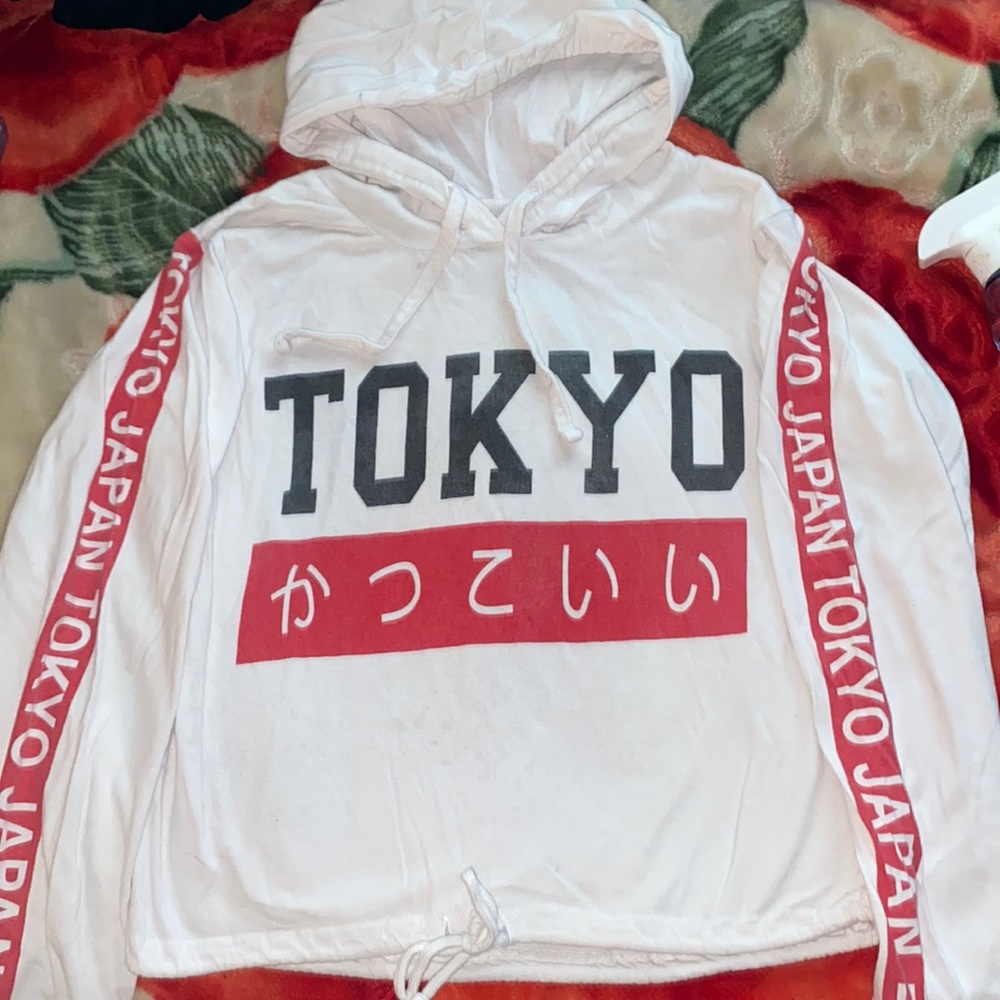 White & Red Tokyo Sweatshirt! Size Medium!